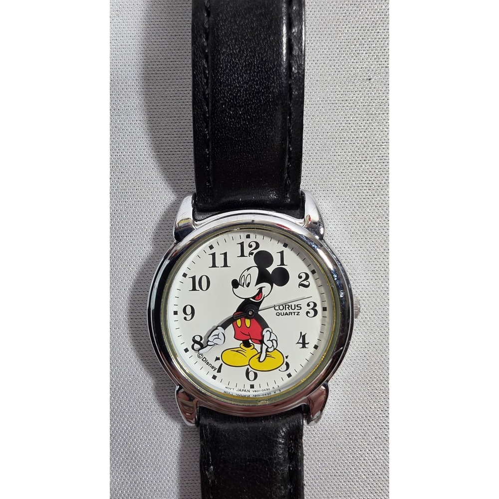 Vintage Disney Lorus Classic Mickey Mouse Pointing Hands Watch 30mm New Battery